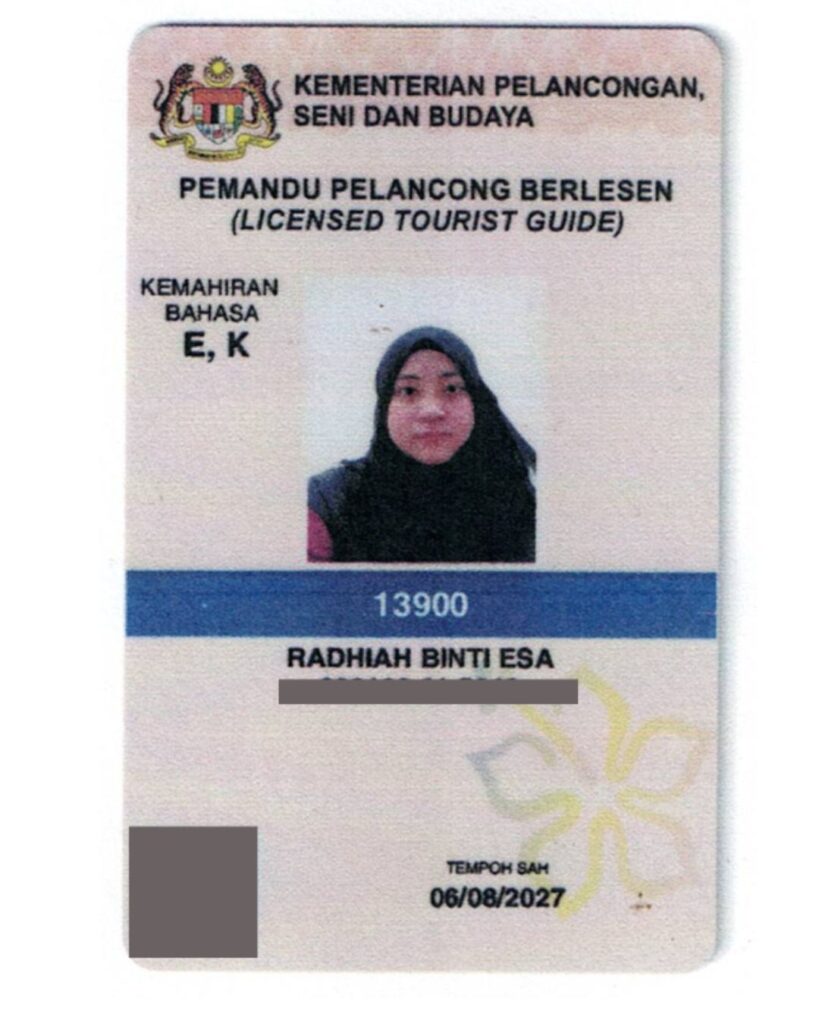 Tourist Guide Johor Radhiah license 02
